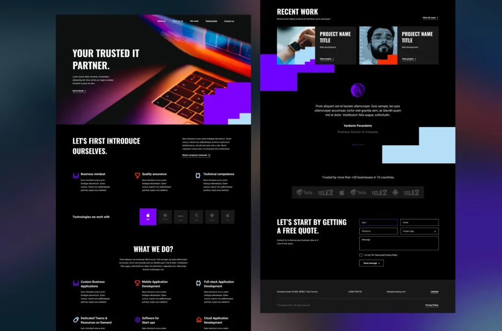 Agency web desktop